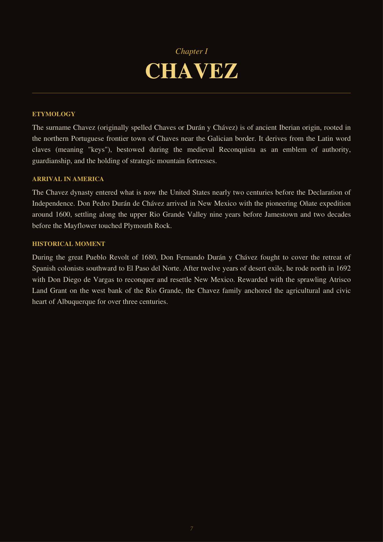 Sample Page — Chapter I: The Chavez Lineage